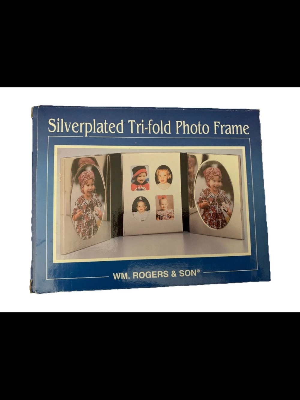 Vintage 1994 International Silver Co Trifold Photo Frame Silver Plated 17x6.75